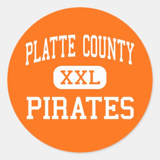 Platte County - Piraten - High - Platte City Ronde Sticker (Voorkant)