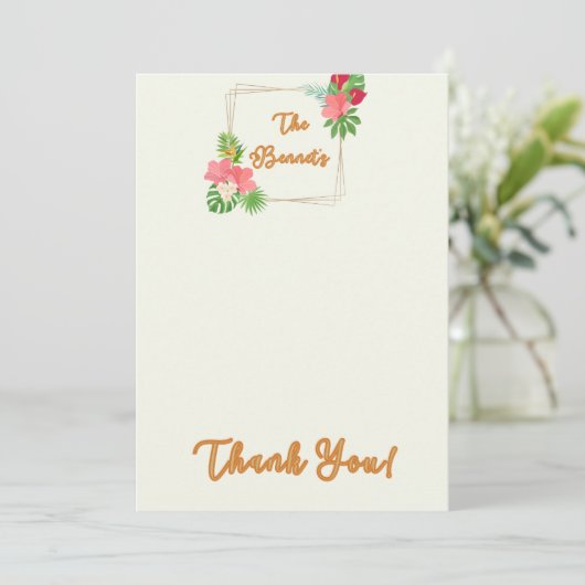 Platte Dankkaart Bedankkaart (Staand voorkant)