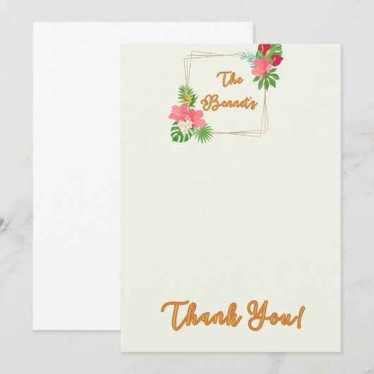 Platte Dankkaart Bedankkaart (Voorkant / Achterkant)