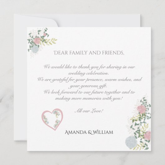 Platte Dankkaart Bedankkaart (Achterkant)