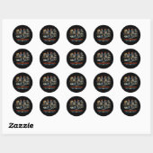 Platte dankkaart ronde sticker (Vel)