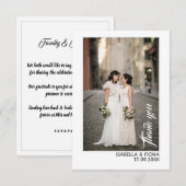 Platte Dankkaart - Trouwfoto Bericht Bedankt (Voorkant / Achterkant)