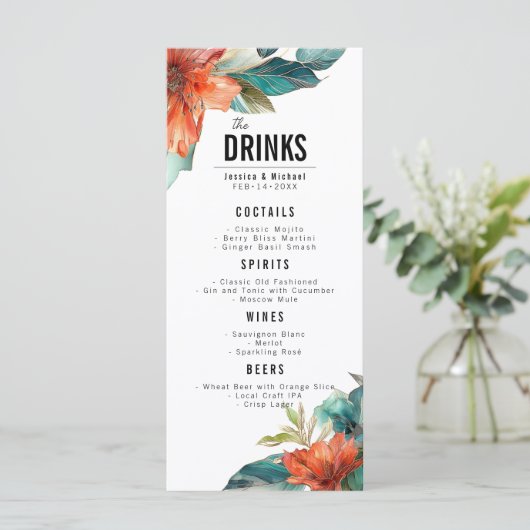 Platte Drinken menu Hibiscus Serenade Paradise (Staand voorkant)