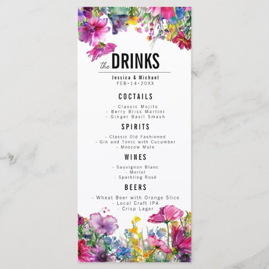 Platte Drinken menu Meadow Bloom collectie (Voorkant)