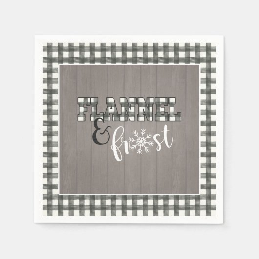 Platte en Frost Paper Napkin - White - Grey Wood Servet (Voorkant)