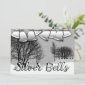  platte feestkaart Silver Bells Feestdagenkaart (Staand voorkant)