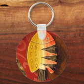 platte gele en rode vis met zwarte strepen.jpg sleutelhanger (Voorkant)