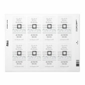 Platte grijze en witte trouwwijn fles etiket (Full Sheet)