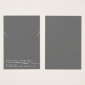 Platte grijze minieme ketting/armband display kaar visitekaartje (Voorkant /achterkant)