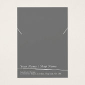 Platte grijze minieme ketting/armband display kaar visitekaartje (Voorkant)