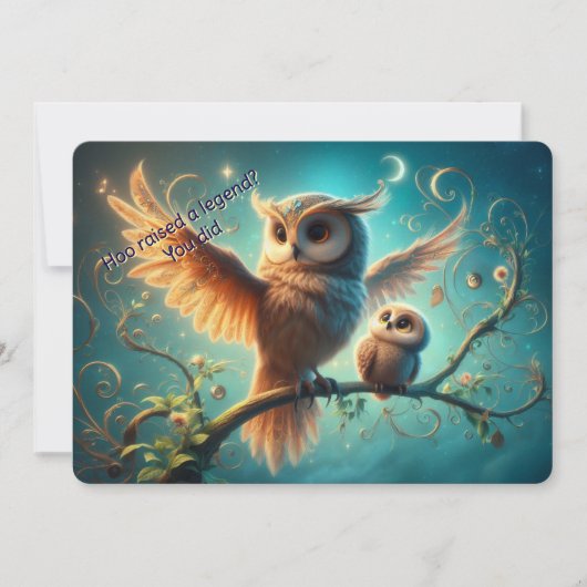 Platte grillige uil Kaart (Voorkant)