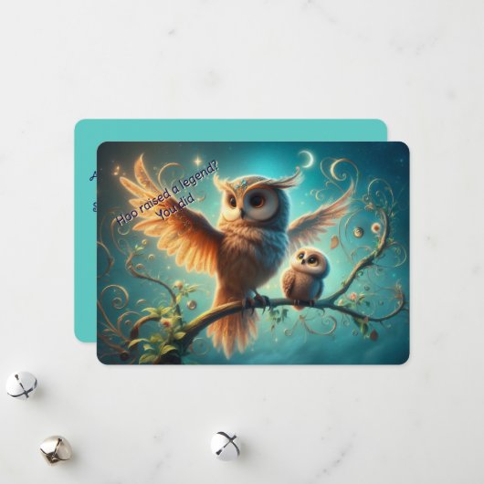 Platte grillige uil Kaart (Voorkant / Achterkant in situ)