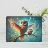 Platte grillige uil Kaart (Staand voorkant)