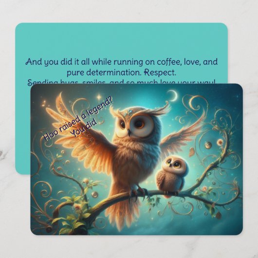 Platte grillige uil Kaart (Voorkant / Achterkant)