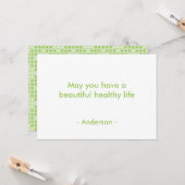 Platte groene Stippen en ovalen patroon Kaart (Voorkant / Achterkant in situ)