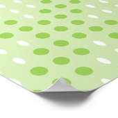 Platte groene Stippen en ovalen patroon Poster (Hoek)