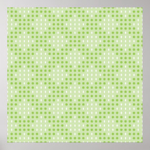 Platte groene Stippen en ovalen patroon Poster