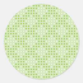 Platte groene Stippen en ovalen patroon Ronde Sticker
