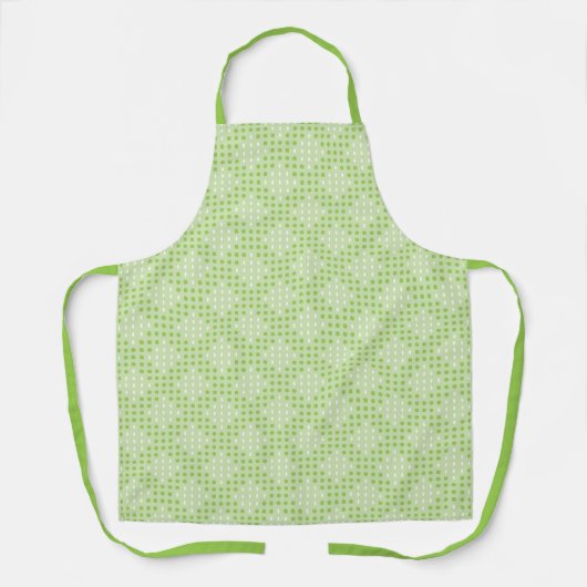 Platte groene Stippen en ovalen patroon Schort (Voorkant)