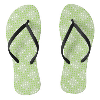 Platte groene Stippen en ovalen patroon Teenslippers