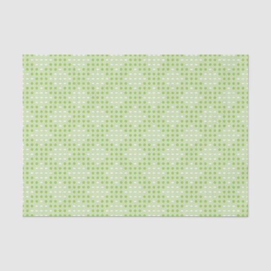 Platte groene Stippen en ovalen patroon Tissuepapier (Voorkant)