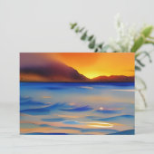 Platte groet van de Tranquil Ocean Sunset Waterver Kaart (Staand voorkant)