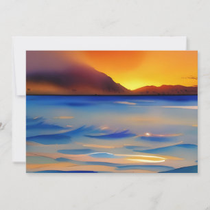 Platte groet van de Tranquil Ocean Sunset Waterver Kaart