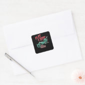 platte hagedis vierkante sticker (Envelop)