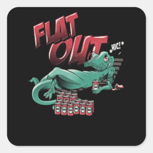 platte hagedis vierkante sticker