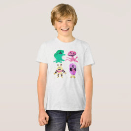 Platte Halloween-tekens Verzameling – Mooie Cartoo Tri-Blend Shirt