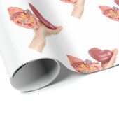 Platte hand met model voor de menselijke nieren cadeaupapier (Rol Hoek)