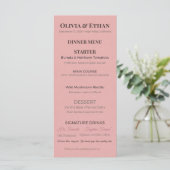 Platte Huwelijksmenu's | Elegante Aangepaste Ontva Menu (Staand voorkant)