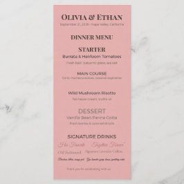 Platte Huwelijksmenu's | Elegante Aangepaste Ontva Menu