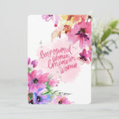 Platte internationale vrouwendag bedankkaart (Staand voorkant)