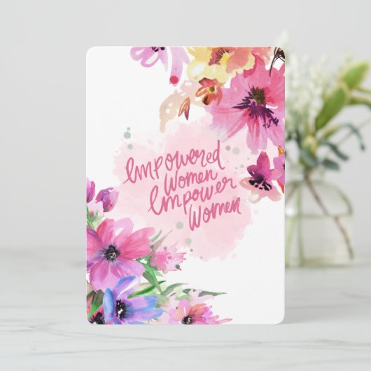 Platte internationale vrouwendag bedankkaart (Staand voorkant)