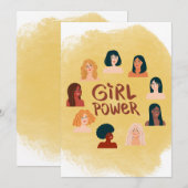 Platte internationale vrouwendag bedankkaart (Voorkant / Achterkant)