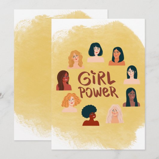 Platte internationale vrouwendag bedankkaart (Voorkant / Achterkant)