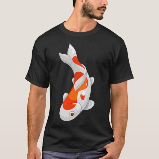 Platte Japanse Koi Karper Vis T-shirt (Voorkant)
