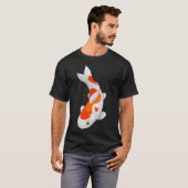 Platte Japanse Koi Karper Vis T-shirt (Voorkant volledig)