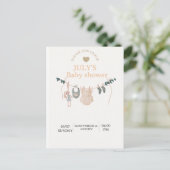 Platte kaart BABY SHOWER (Staand voorkant)