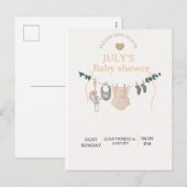 Platte kaart BABY SHOWER (Voorkant / Achterkant)