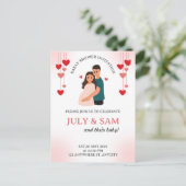 Platte kaart - babyshower kaart uitnodiging (Staand voorkant)