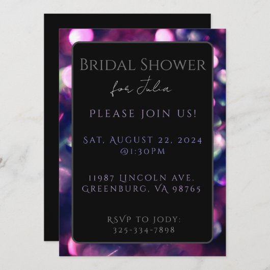 Platte Kaart, Berry Sparkle Dark (Voorkant / Achterkant)