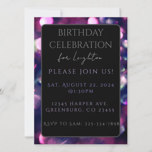 Platte Kaart, Berry Sparkle Dark (Voorkant)