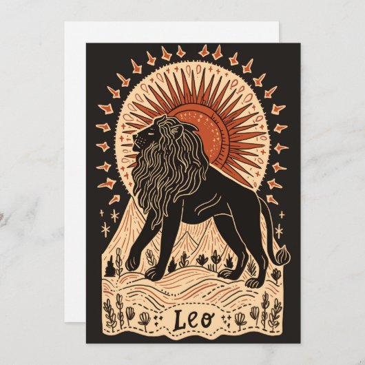 Platte kaart - Leo Celestial Zodiac Art (Voorkant / Achterkant)
