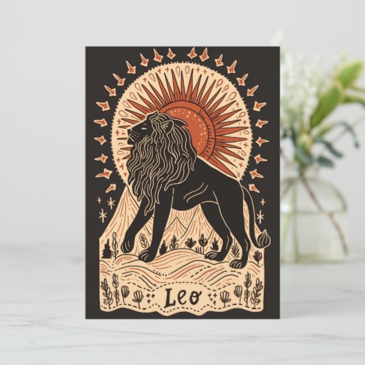 Platte kaart - Leo Celestial Zodiac Art (Staand voorkant)