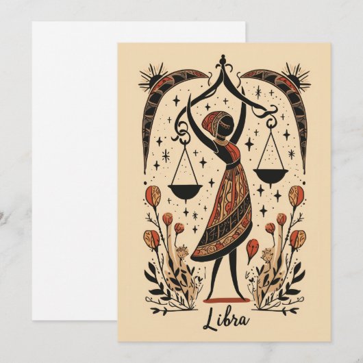 Platte kaart - Libra Celestial Zodiac Art (Voorkant / Achterkant)