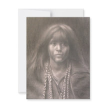 Platte kaart met afdruk van Native American kind