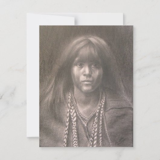 Platte kaart met afdruk van Native American kind (Voorkant)