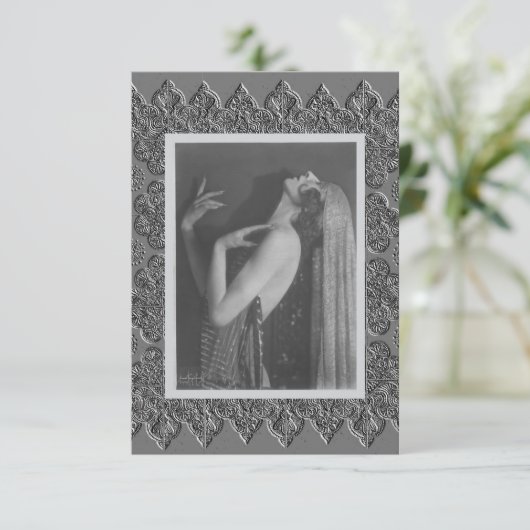 Platte kaart met  danser (Staand voorkant)